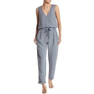 Young Fabulous & Broke Alex Linen Blend Gray Sleeveless Jumpsuit SMALL